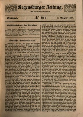 Regensburger Zeitung Mittwoch 3. August 1842