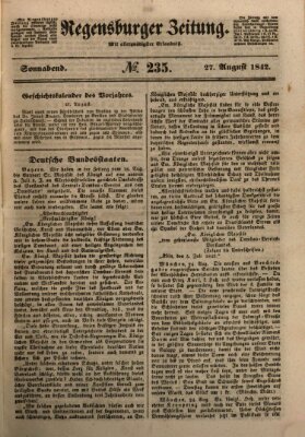 Regensburger Zeitung Samstag 27. August 1842