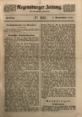 Regensburger Zeitung Freitag 2. September 1842