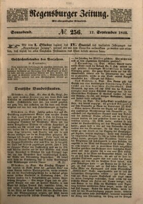 Regensburger Zeitung Samstag 17. September 1842