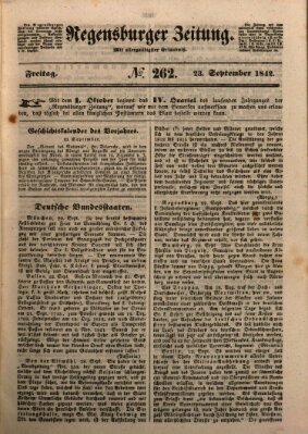 Regensburger Zeitung Freitag 23. September 1842