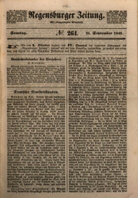 Regensburger Zeitung Sonntag 25. September 1842