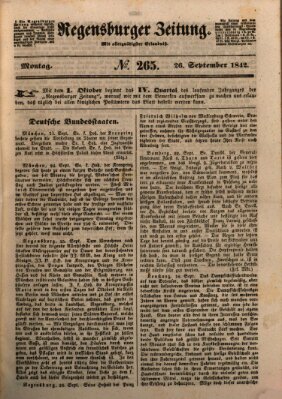 Regensburger Zeitung Montag 26. September 1842