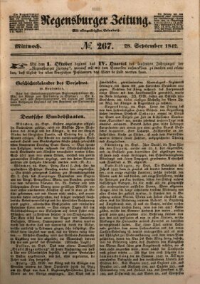 Regensburger Zeitung Mittwoch 28. September 1842