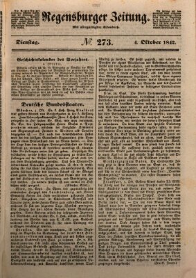 Regensburger Zeitung Dienstag 4. Oktober 1842