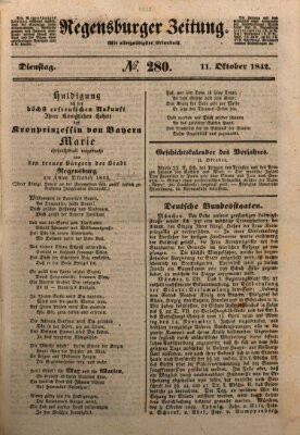 Regensburger Zeitung Dienstag 11. Oktober 1842