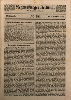 Regensburger Zeitung Mittwoch 12. Oktober 1842