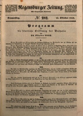 Regensburger Zeitung Donnerstag 13. Oktober 1842