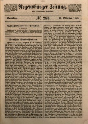 Regensburger Zeitung Sonntag 16. Oktober 1842