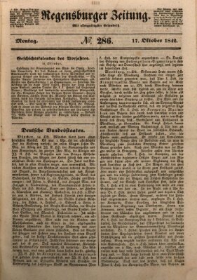 Regensburger Zeitung Montag 17. Oktober 1842