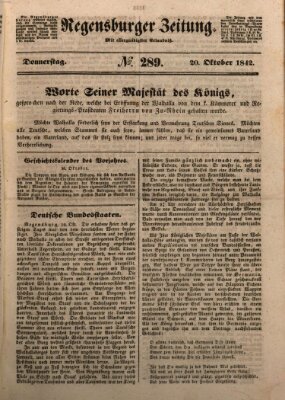 Regensburger Zeitung Donnerstag 20. Oktober 1842