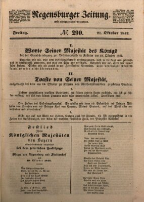 Regensburger Zeitung Freitag 21. Oktober 1842