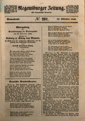 Regensburger Zeitung Samstag 22. Oktober 1842