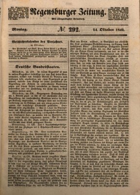 Regensburger Zeitung Montag 24. Oktober 1842