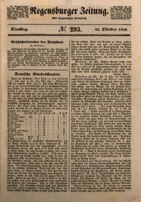 Regensburger Zeitung Dienstag 25. Oktober 1842