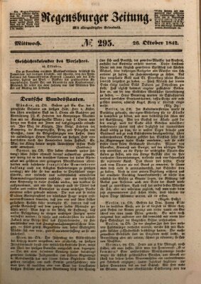 Regensburger Zeitung Mittwoch 26. Oktober 1842