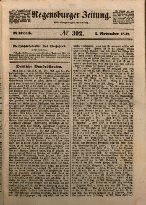 Regensburger Zeitung Mittwoch 2. November 1842