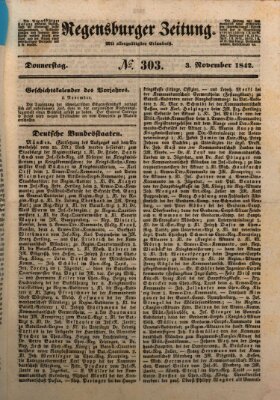 Regensburger Zeitung Donnerstag 3. November 1842