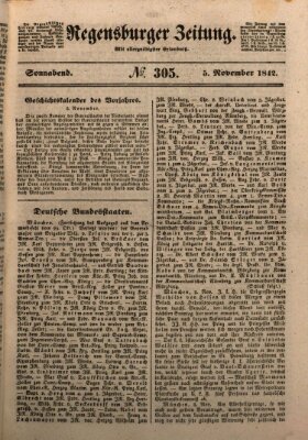 Regensburger Zeitung Samstag 5. November 1842