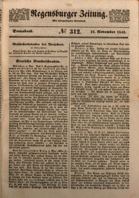 Regensburger Zeitung Samstag 12. November 1842
