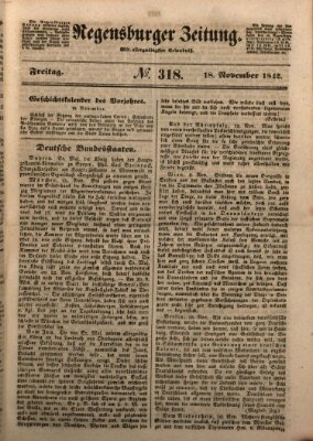 Regensburger Zeitung Freitag 18. November 1842