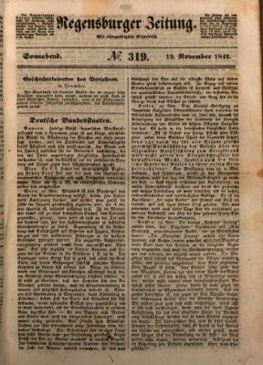 Regensburger Zeitung Samstag 19. November 1842