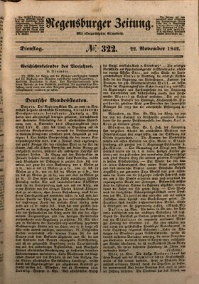 Regensburger Zeitung Dienstag 22. November 1842