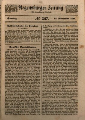 Regensburger Zeitung Sonntag 27. November 1842