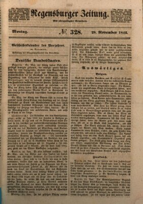 Regensburger Zeitung Montag 28. November 1842