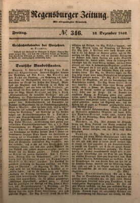 Regensburger Zeitung Freitag 16. Dezember 1842