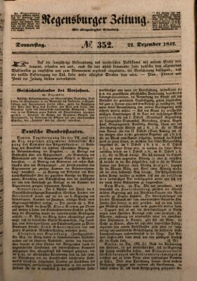 Regensburger Zeitung Donnerstag 22. Dezember 1842