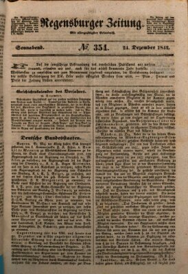 Regensburger Zeitung Samstag 24. Dezember 1842