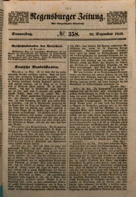 Regensburger Zeitung Donnerstag 29. Dezember 1842