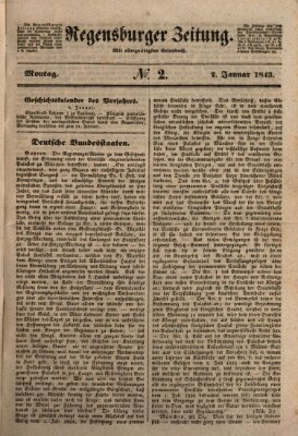 Regensburger Zeitung Montag 2. Januar 1843