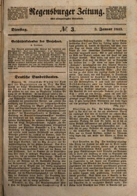 Regensburger Zeitung Dienstag 3. Januar 1843