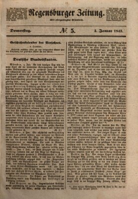 Regensburger Zeitung Donnerstag 5. Januar 1843