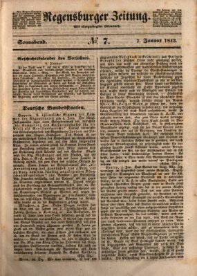 Regensburger Zeitung Samstag 7. Januar 1843