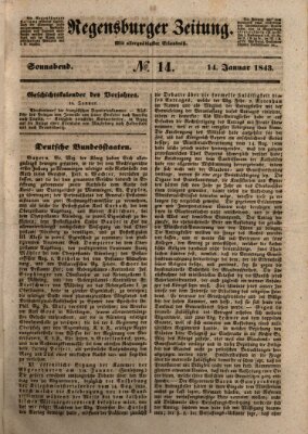 Regensburger Zeitung Samstag 14. Januar 1843