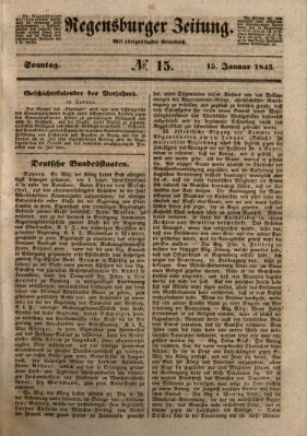 Regensburger Zeitung Sonntag 15. Januar 1843