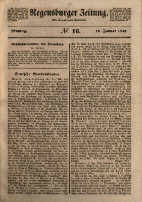 Regensburger Zeitung Montag 16. Januar 1843