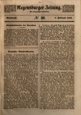 Regensburger Zeitung Mittwoch 8. Februar 1843