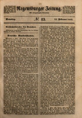 Regensburger Zeitung Sonntag 12. Februar 1843