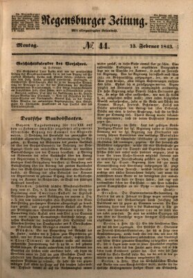 Regensburger Zeitung Montag 13. Februar 1843