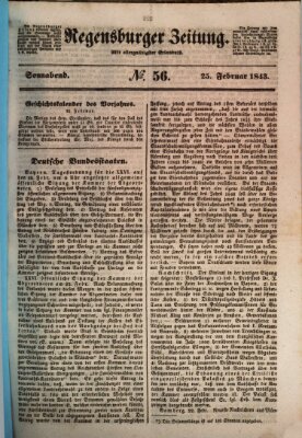 Regensburger Zeitung Samstag 25. Februar 1843