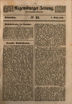 Regensburger Zeitung Donnerstag 2. März 1843