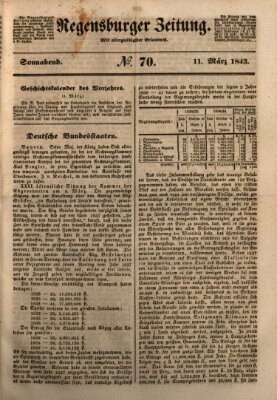 Regensburger Zeitung Samstag 11. März 1843