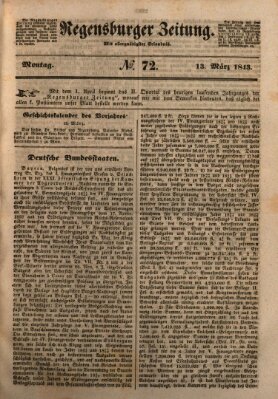 Regensburger Zeitung Montag 13. März 1843