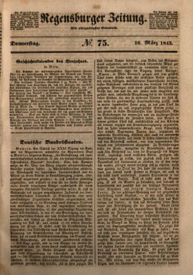 Regensburger Zeitung Donnerstag 16. März 1843