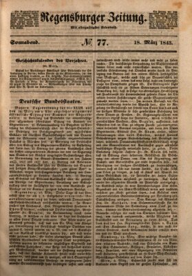 Regensburger Zeitung Samstag 18. März 1843