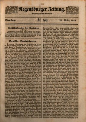 Regensburger Zeitung Dienstag 21. März 1843